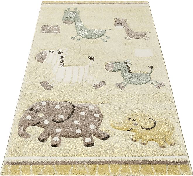 Esprit Kinderteppich »Kids Lucky Zoo 2.0, ESP-24323«, rechteckig, 13 mm Höh günstig online kaufen