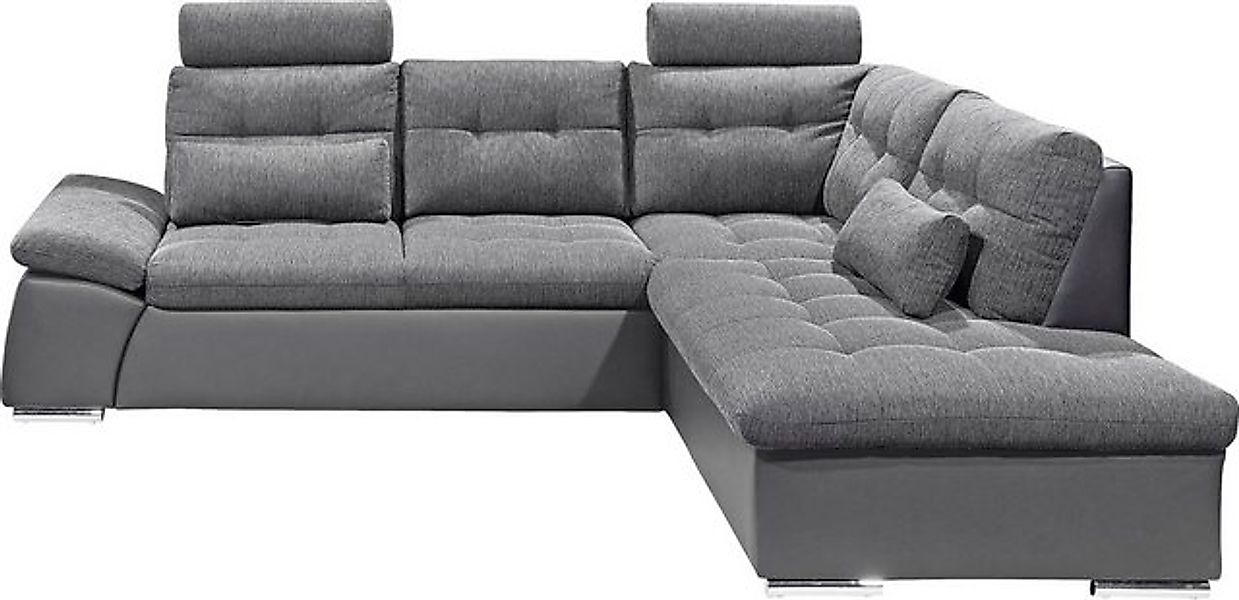 ED EXCITING DESIGN Ecksofa "Jakarta L-Form", mit Bettfunktion, Armteilverst günstig online kaufen