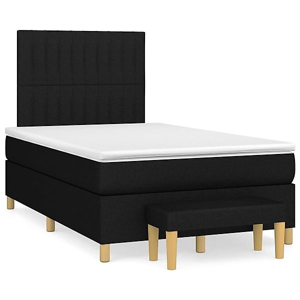vidaXL Boxspringbett mit Matratze Schwarz 120x200 cm Stoff1358370 günstig online kaufen