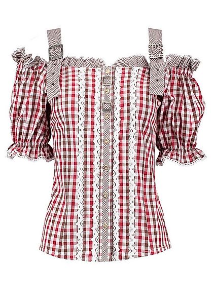 OS Trachten Trachtenbluse Qidari Tailliert, Träger und Puffärmel, Spitze günstig online kaufen