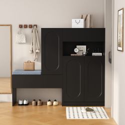 Flieks Schuhschrank Schuhkommode mit gepolsterter Sitzbank günstig online kaufen