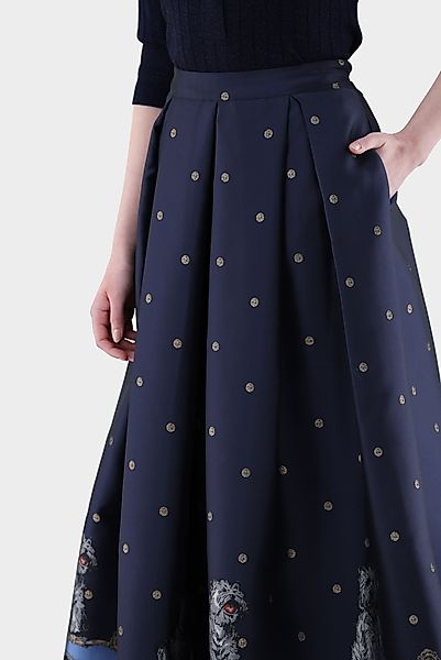 Midirock mit Jacquard-Druck günstig online kaufen