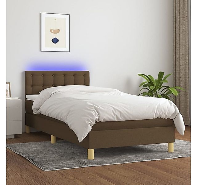 vidaXL Boxspringbett Boxspringbett mit Matratze LED Dunkelbraun 80x200 cm S günstig online kaufen