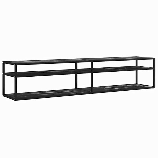 vidaXL TV-Schrank TV-Schrank Schwarz Marmor-Optik 200x40x40,5 cm Hartglas L günstig online kaufen