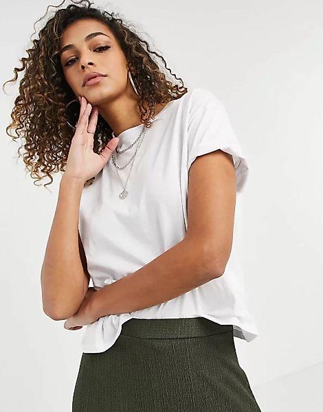 New Look – Kastiges T-Shirt in Weiß günstig online kaufen