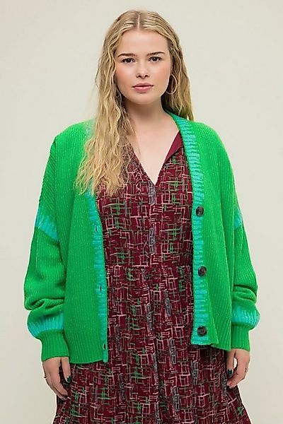 Studio Untold Strickjacke Strickjacke oversized Color-Akzente V-Ausschnitt günstig online kaufen