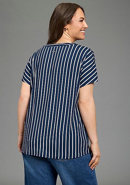 Laura Scott CURVE T-Shirt casual Stil, Streifen-Optik, figurumspielende Pas günstig online kaufen