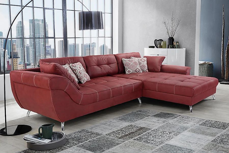 Jockenhöfer Gruppe Ecksofa "San Francisco L-Form, B: 358 cm" mit Zierkissen günstig online kaufen