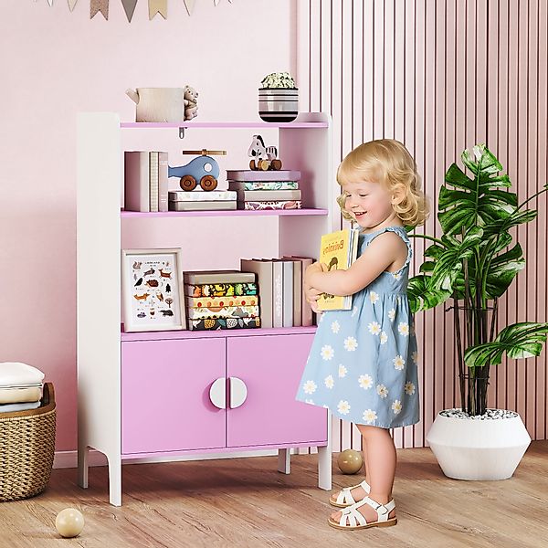 AIYAPLAY Bücherregal Kinder Kinderregal mit 2 Offene Ablage, 2 Schränke, Au günstig online kaufen