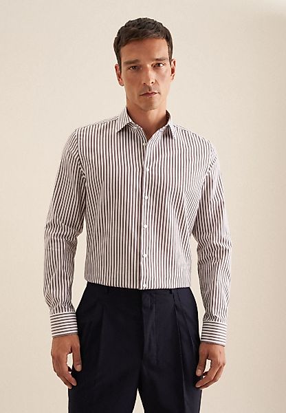 seidensticker Businesshemd "Schwarze Rose" Slim 1/1 Kentkragen Gestreift günstig online kaufen