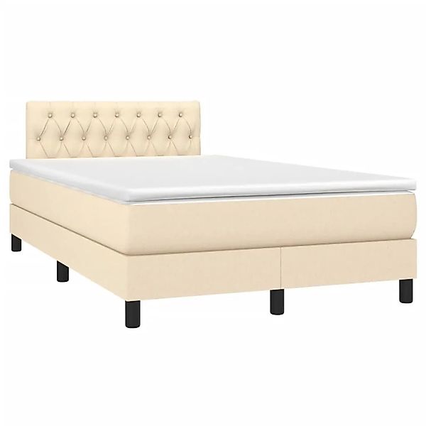 vidaXL Boxspringbett mit Matratze Creme 120x200 cm Stoff 3140286 günstig online kaufen