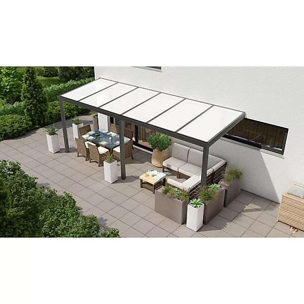 Terrassenüberdachung Professional 600 cm x 300 cm Anthrazit Struktur PC Opa günstig online kaufen