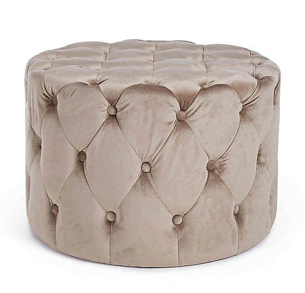 Bizzotto Pouf Lorella in Samt-Optik, Taupe günstig online kaufen