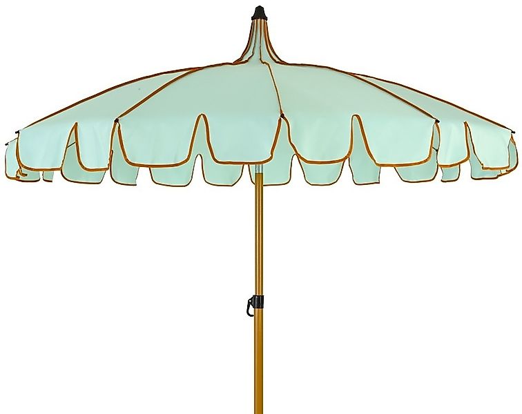 Sonnenschirm Vintage Style Türkis UV Schutz Knickbar Erdspieß Ø 195cm günstig online kaufen