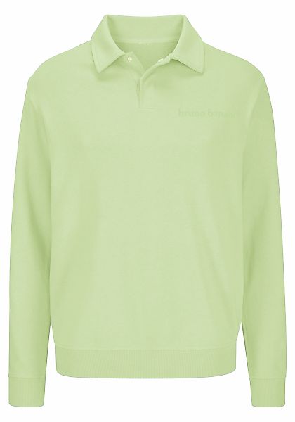 Bruno Banani Sweatshirt "mit Kragen und kleiner Knopfleiste", Langarmshirt günstig online kaufen