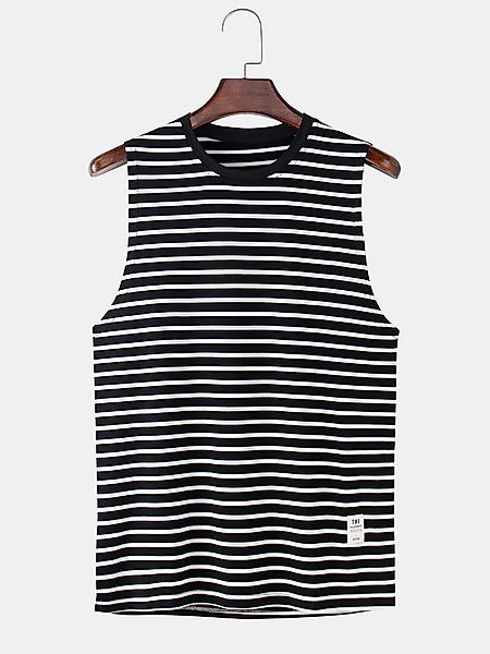 Atmungsaktives leichtes ärmelloses Herren Tanktop mit Streifenmuster günstig online kaufen