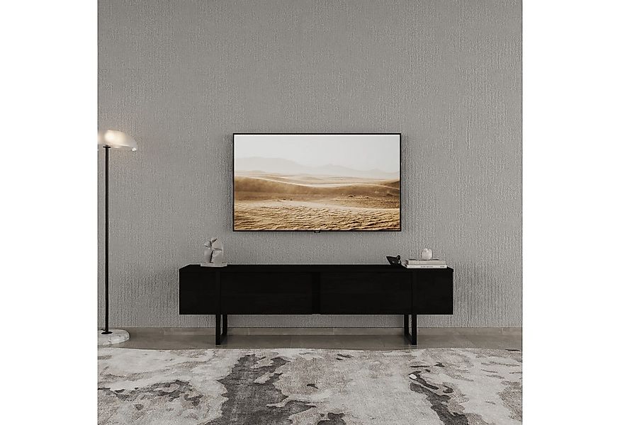 BDR Smart Home Art Lowboard Breda TV Möbel Elegant Metallfüße– 2 Türen, 3 F günstig online kaufen