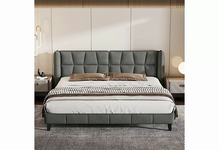 SOFTWEARY Polsterbett mit Lattenrost (160x200 cm), Doppelbett, Kopfteil mit günstig online kaufen