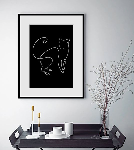 queence Bild "Simba", Katze-Katzen-Haustiere-Schwarz-Weiß-Kunst-Katzenbilde günstig online kaufen