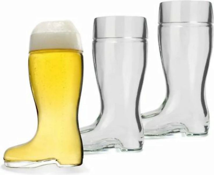Stiefel Bierglas 0,25 Liter 3er Set Biergläser transparent günstig online kaufen