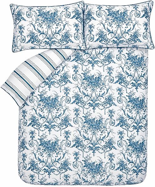 LAURA ASHLEY Wendebettwäsche "Tuileries Midnight" 3 tlg. tlg. Baumwoll-Sati günstig online kaufen