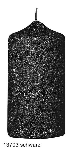 Kopschitz Kerzen Adventskerze Glamour Glitter Stumpenkerzen Schwarz 150 x Ø günstig online kaufen