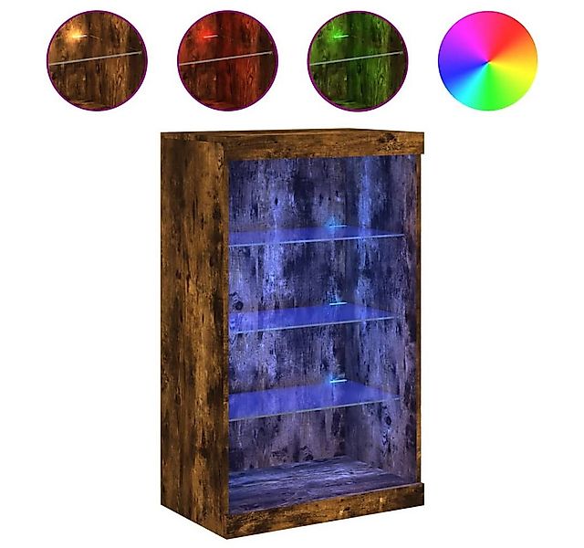 vidaXL Sideboard, Kommode mit LED-Leuchten Räuchereiche 60,5x37x100 cm günstig online kaufen
