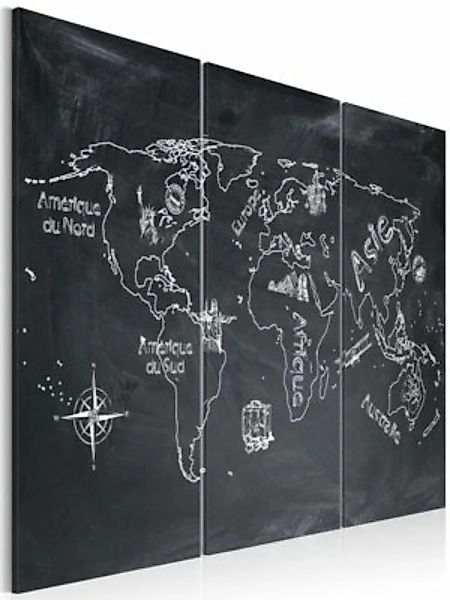 artgeist Wandbild Erdkundeunterricht (in französischer Sprache) - Triptycho günstig online kaufen