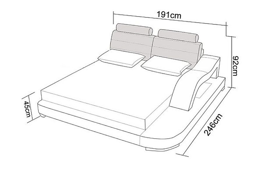 Xlmoebel Bett Großes Design-Bett mit Polsterung und USB-Leder, Multifunktio günstig online kaufen