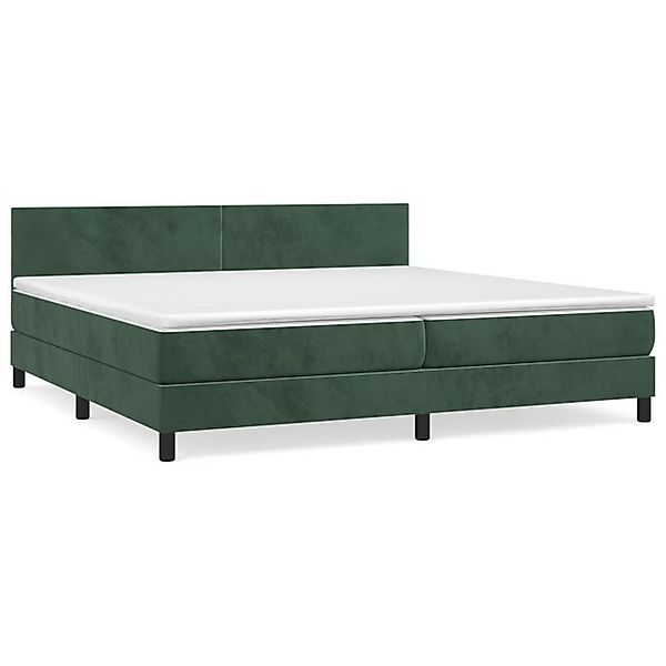 vidaXL Boxspringbett Boxspringbett mit Matratze Dunkelgrün 200x200 cm Samt günstig online kaufen