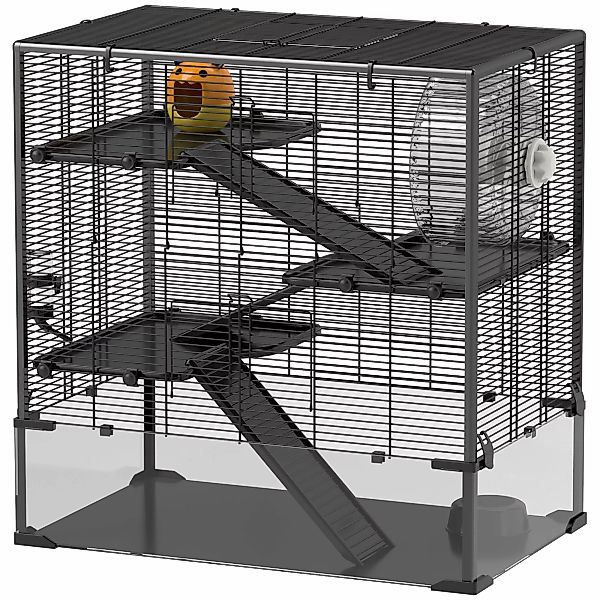 PawHut Hamsterkäfig für Zwerghamster, 4-stufiges Nagerkäfig mit Glasboden, günstig online kaufen