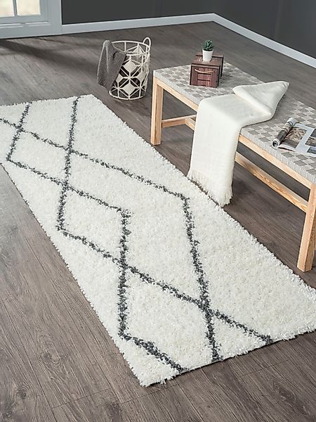 Myflair Möbel & Accessoires Hochflor-Läufer »My Shaggy Raute«, rechteckig, günstig online kaufen