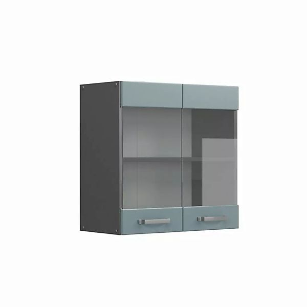 Vicco Glashängeschrank Küchenschrank R-Line Anthrazit Blau Grau 60 cm günstig online kaufen