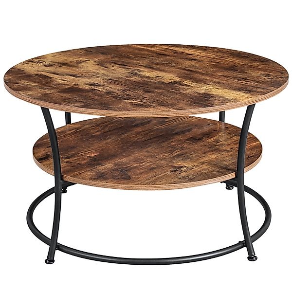 holz4home® Couchtisch Lillie runder Wohnzimmertisch mit Ablage I Beistellti günstig online kaufen