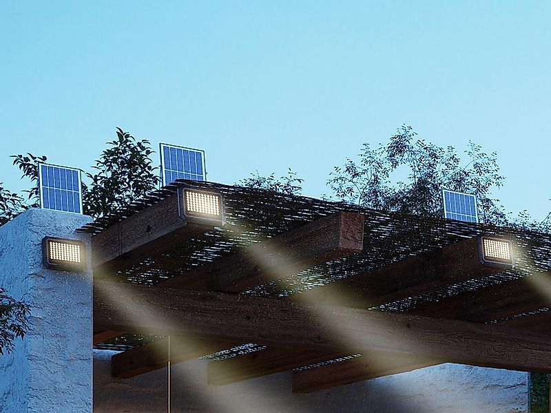 Solar-Leuchte mit separatem Panel - zum Abringen an der Wand oder Aufstelle günstig online kaufen