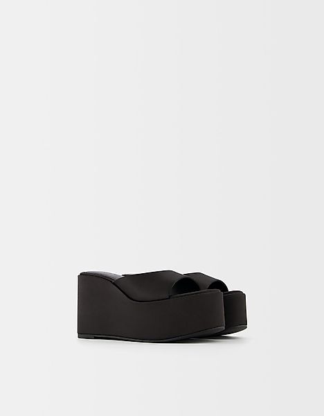 Bershka Sandalen-Pantolette Mit Plateau Damen 36 Schwarz günstig online kaufen