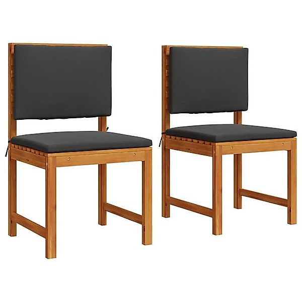 vidaXL Sofaelement Gartenstühle ohne Armlehnen mit Kissen, 2 Stück, aus nho günstig online kaufen