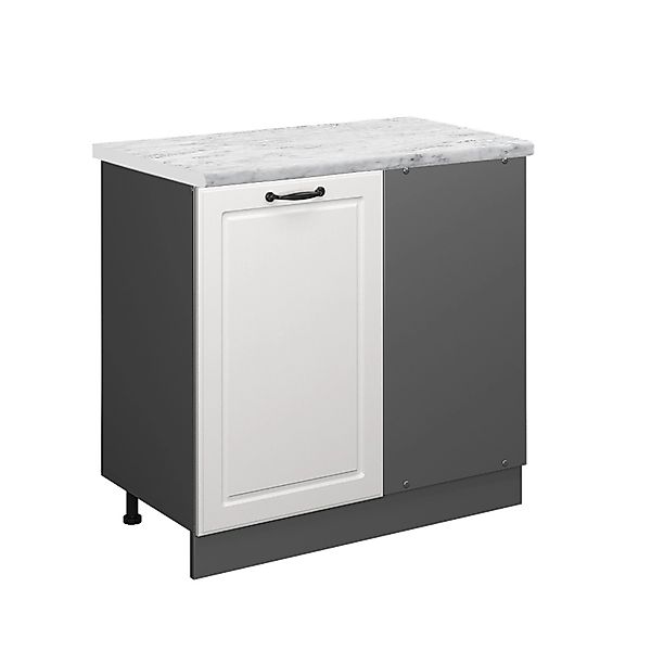 Vicco Eckunterschrank R-Line Küchen Eckschrank Weiß Landhaus/Anthrazit 86 c günstig online kaufen