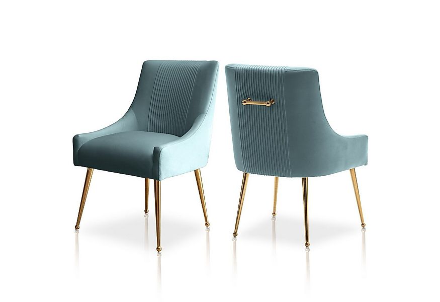 SEYNAR Esszimmerstuhl Polsterstuhl Samtstuhl Wohnzimmerstuhl mit goldenen B günstig online kaufen