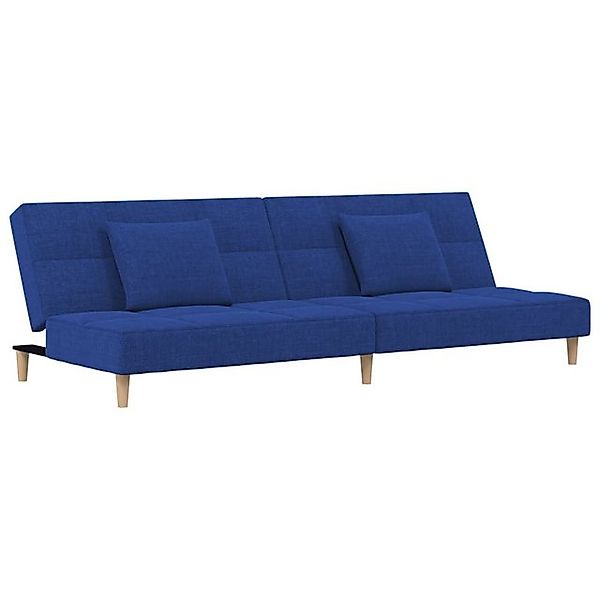 vidaXL Schlafsofa, Sofa 2-Sitzer mit 2 Kissen Blau Stoff günstig online kaufen