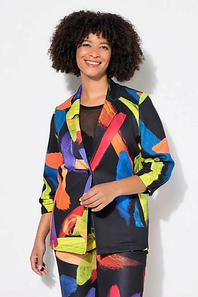 Angel of Style Blusenblazer Blazer Alloverdruck gekräuselte 3/4-Ärmel günstig online kaufen