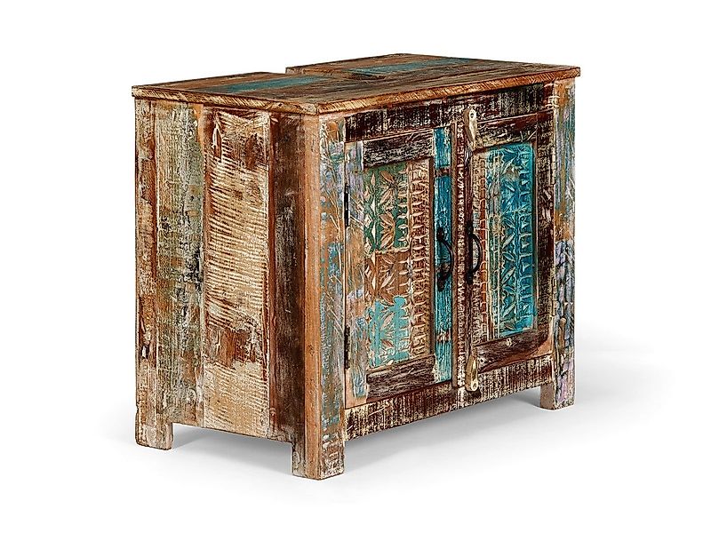 massivum Waschbeckenunterschrank Blue Lagoon, aus farbigen Massivholz Mango günstig online kaufen