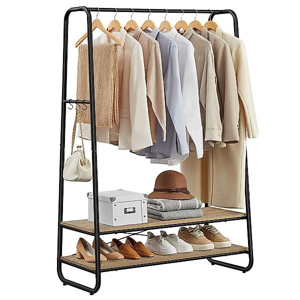 VASAGLE Kleiderständer, 2 Ablagen, 6 Haken, günstig online kaufen