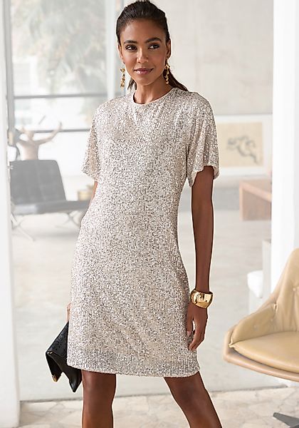 LASCANA Paillettenkleid, festlich, Glitzerkleid mit kurzen Ärmeln günstig online kaufen