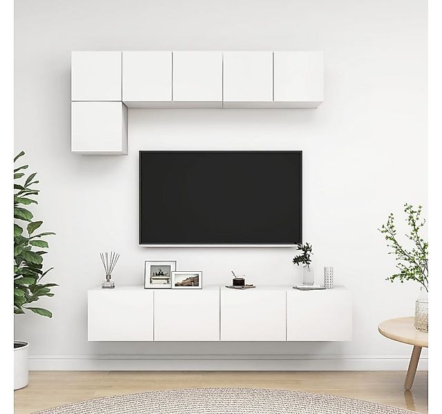 vidaXL TV-Schrank 5-tlg TV-Schrank-Set Weiß Spanplatte günstig online kaufen
