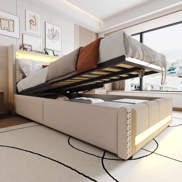 HAUSS SPOLE Polsterbett 90x200cm mit LED-Beleuchtung günstig online kaufen