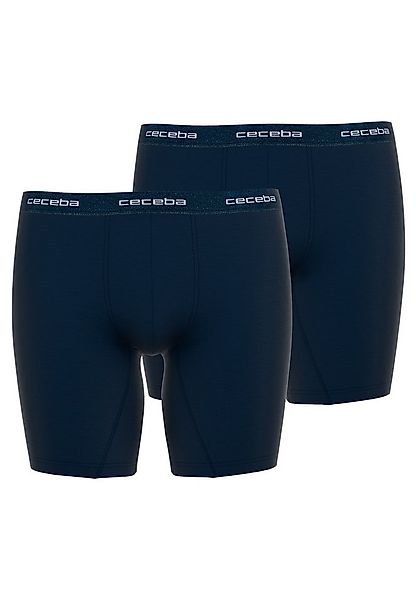 CECEBA Langer Boxer CECEBA Herren Cyclist blau uni 2er Pack (2-St) günstig online kaufen