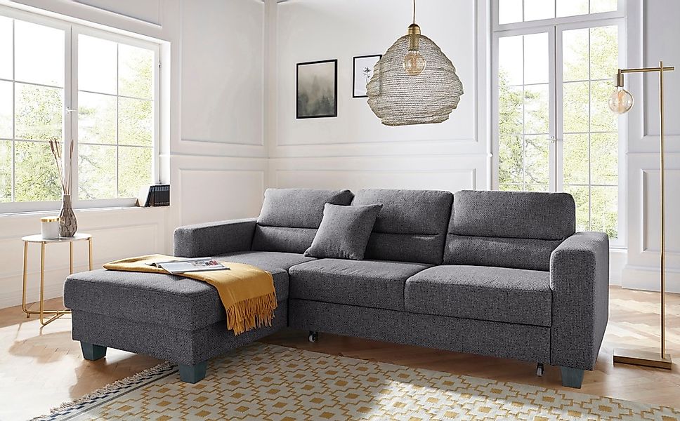 TRENDMANUFAKTUR Ecksofa "Chamber, zeitlos und modern, bequem mit hohem Sitz günstig online kaufen