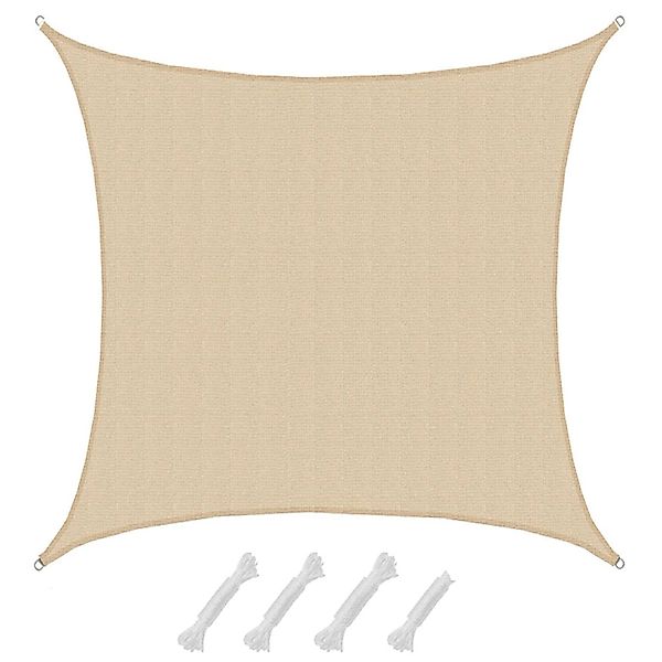 AMANKA HDPE Sonnensegel Wasserdurchlässig - 6 x 6 m Viereckig Beige günstig online kaufen