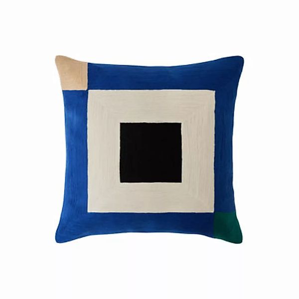 Kissen Infinity textil blau / 42 x 42 cm - Bestickte Baumwolle - Maison Sar günstig online kaufen